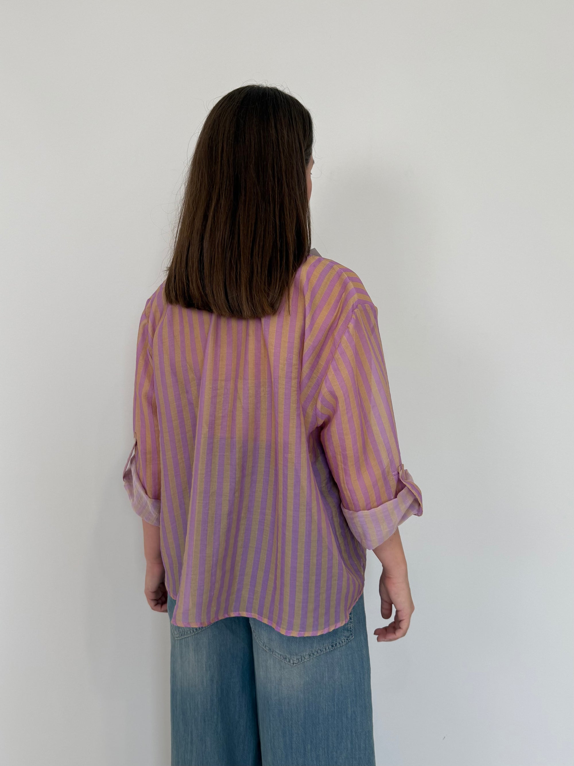 Haveone - Camicia righe fini lilla