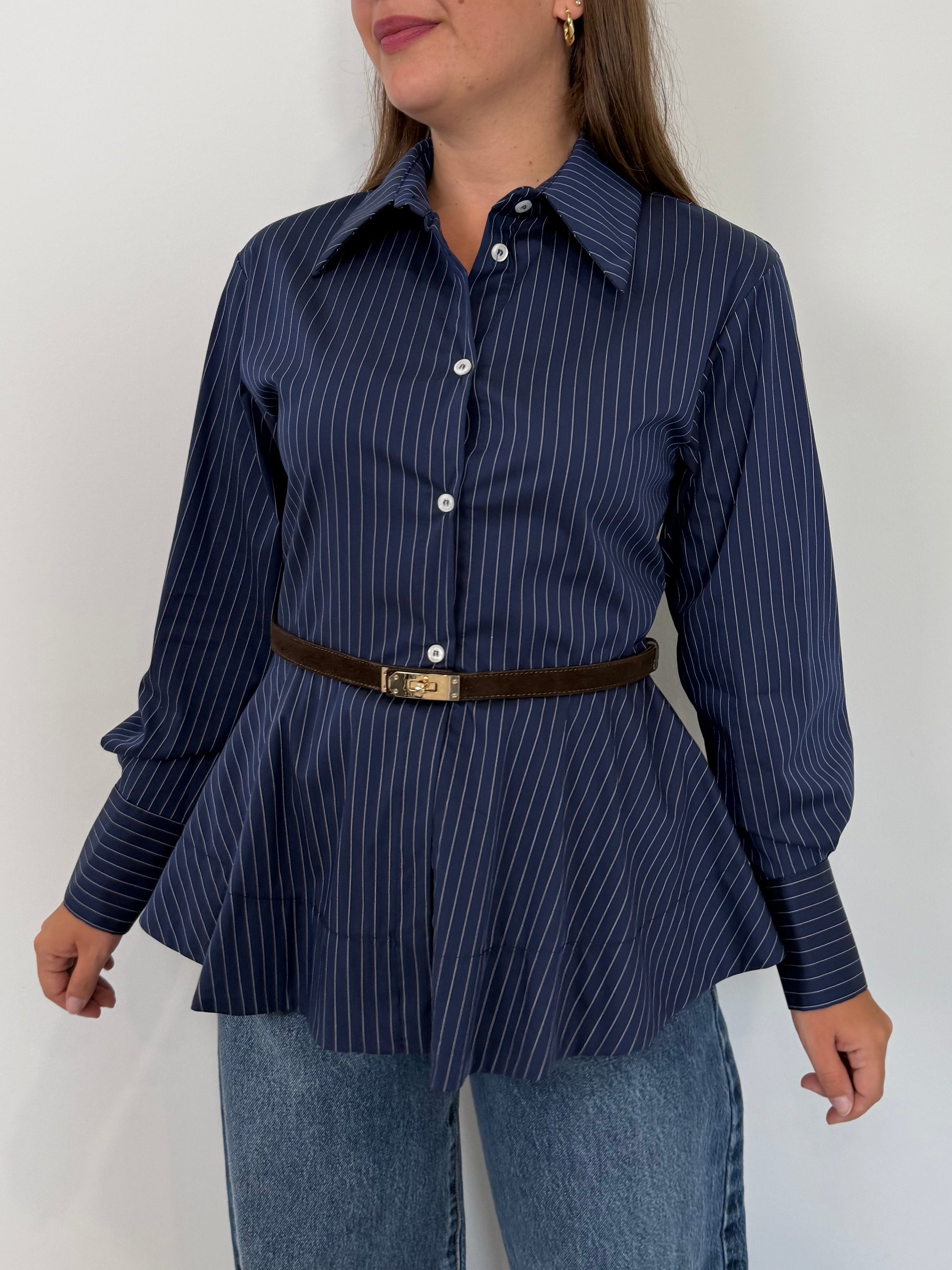 SusyMix - Camicia bacchette peplum blu