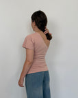 Haveone - T-shirt monospalla rosa
