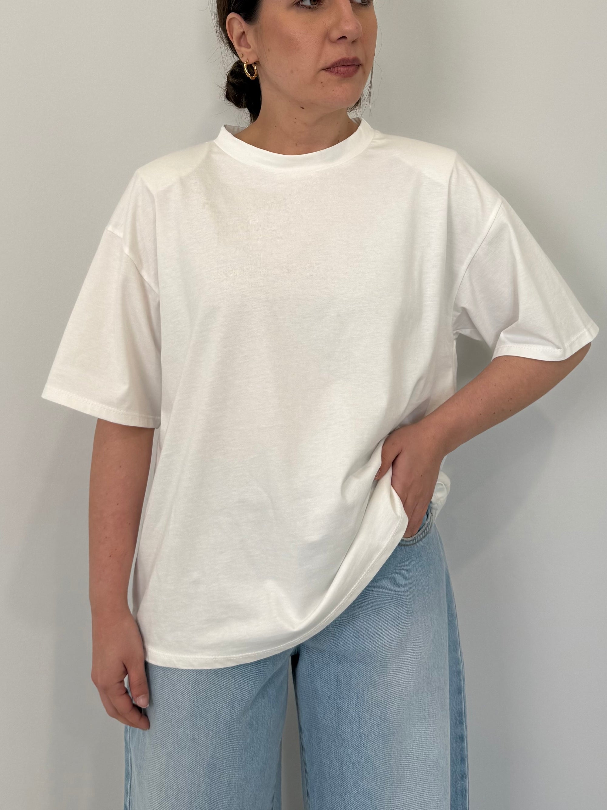 SusyMix - T-shirt con spalline bianca
