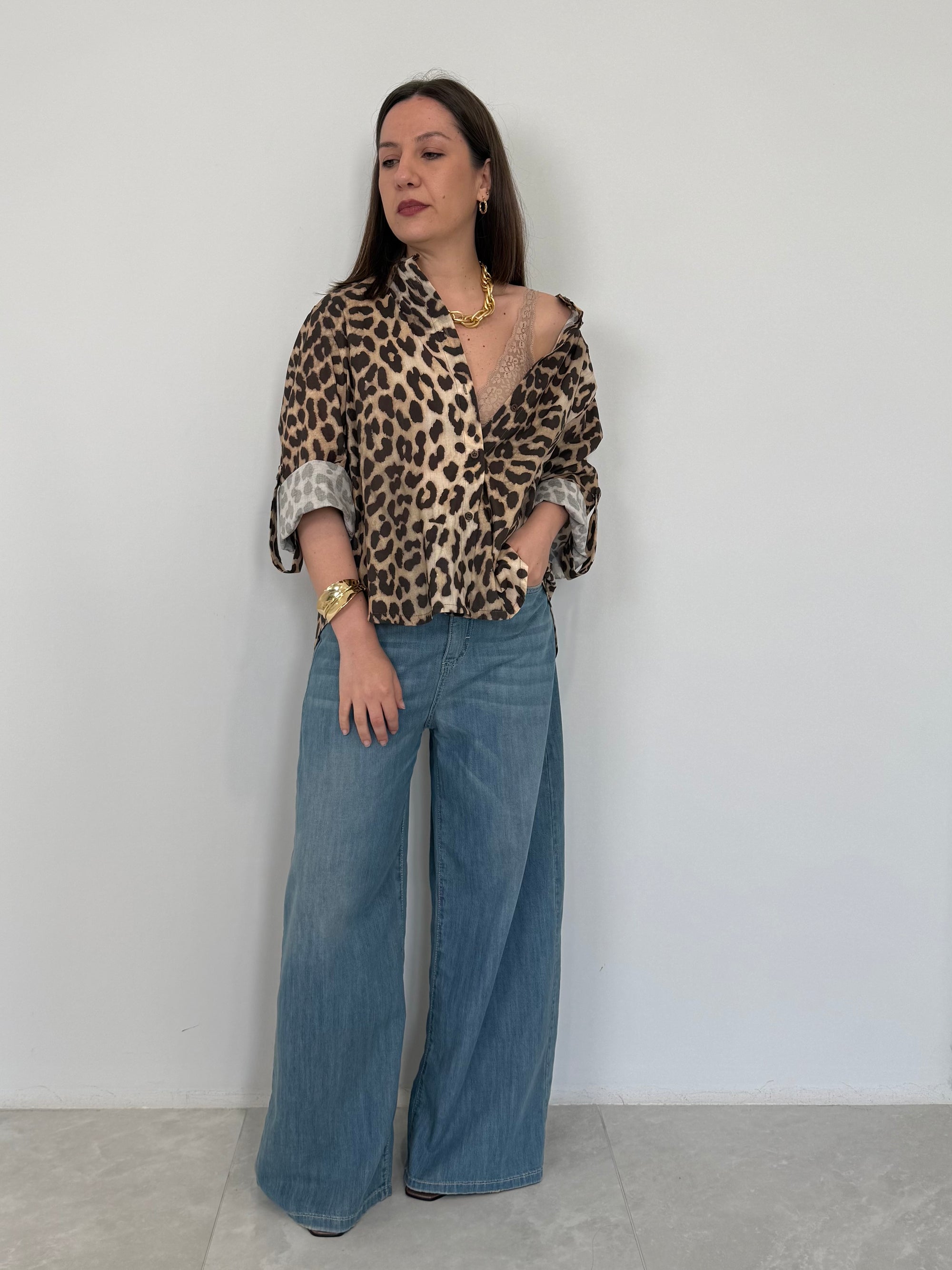 Haveone - Camicia in cotone maculata