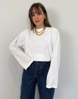 Haveone - Maglia over con spalline bianca