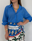Tensione In - Camicia in cotone blu royal