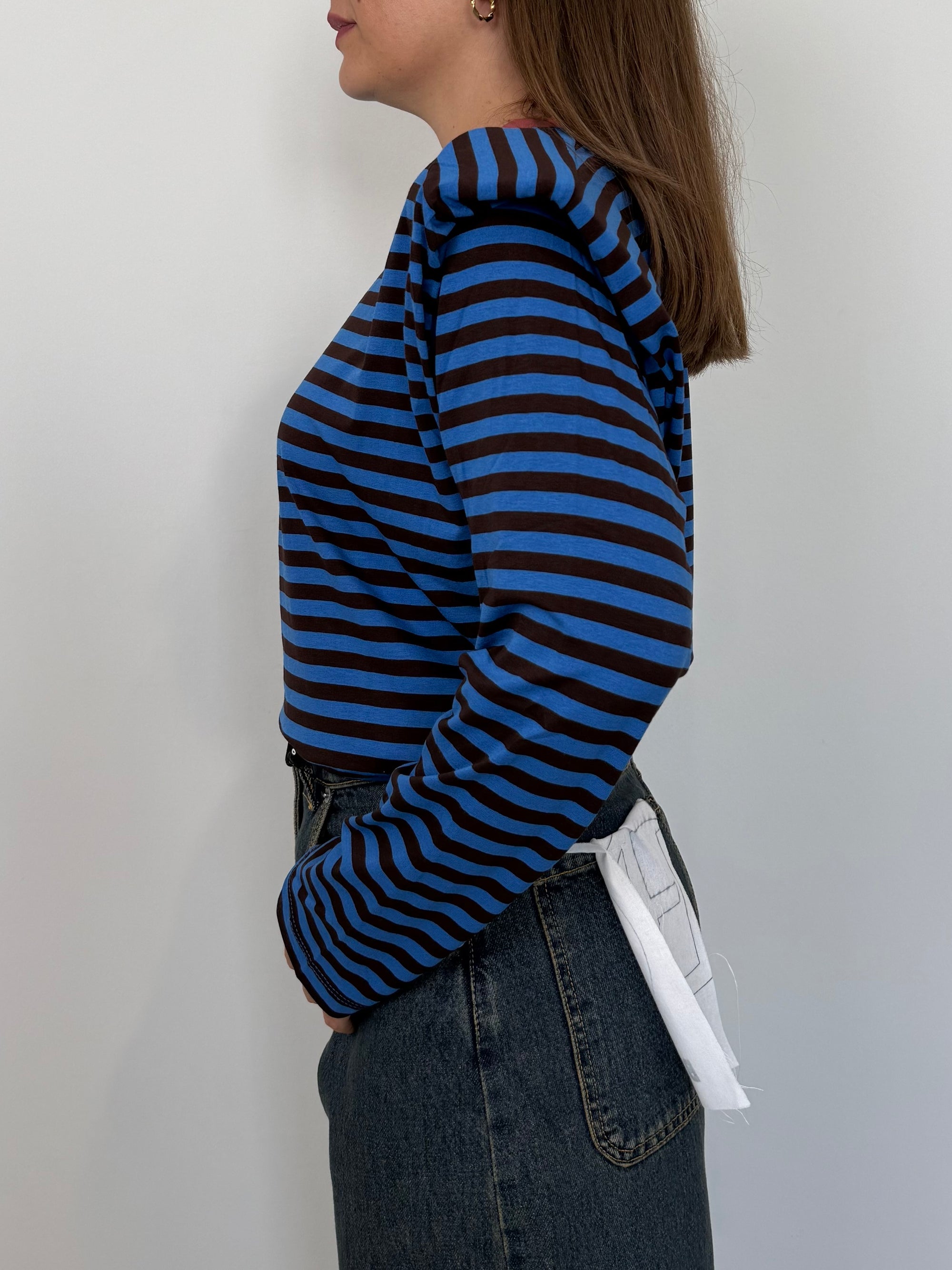 Haveone - Maglia spalline righe blu