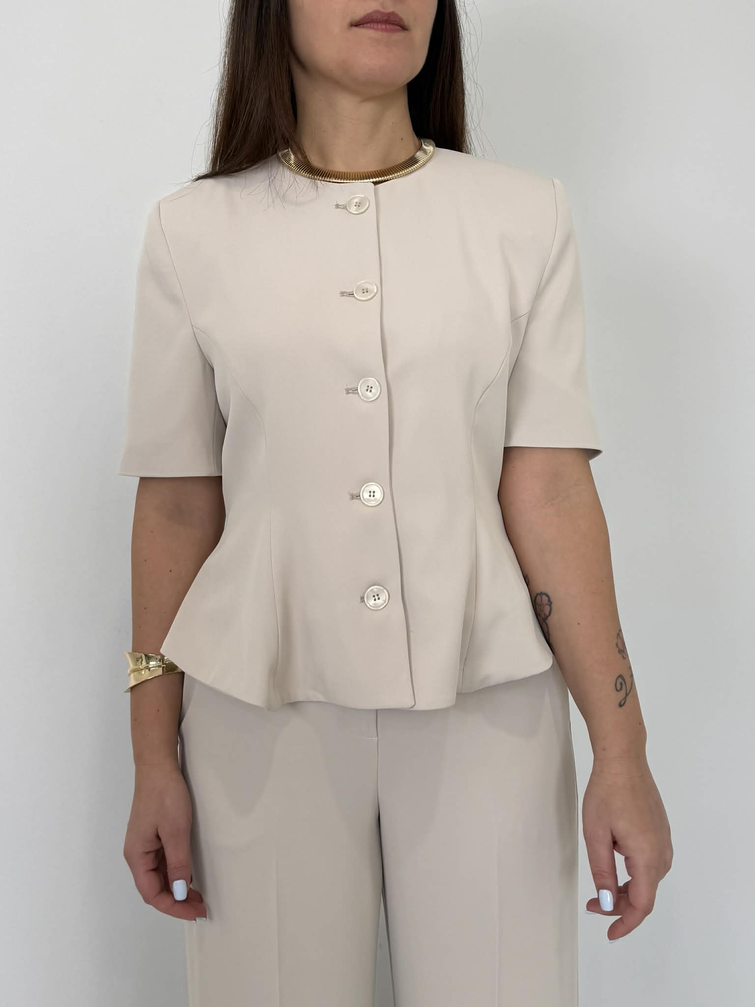 Tensione In - Completo fluido con giacca slim panna