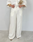 Tensione In - Pantalone in tencel bianco