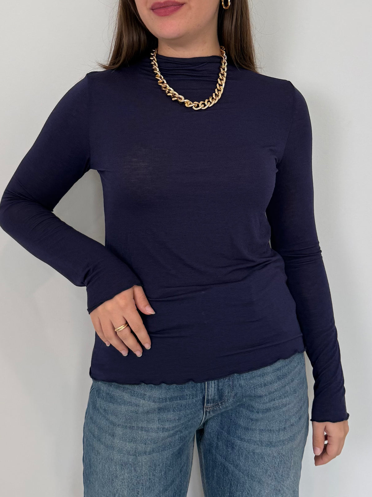 Haveone - Maglia Modal e Lana blu