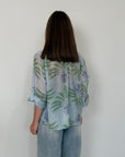 Haveone - Camicia con palme celeste
