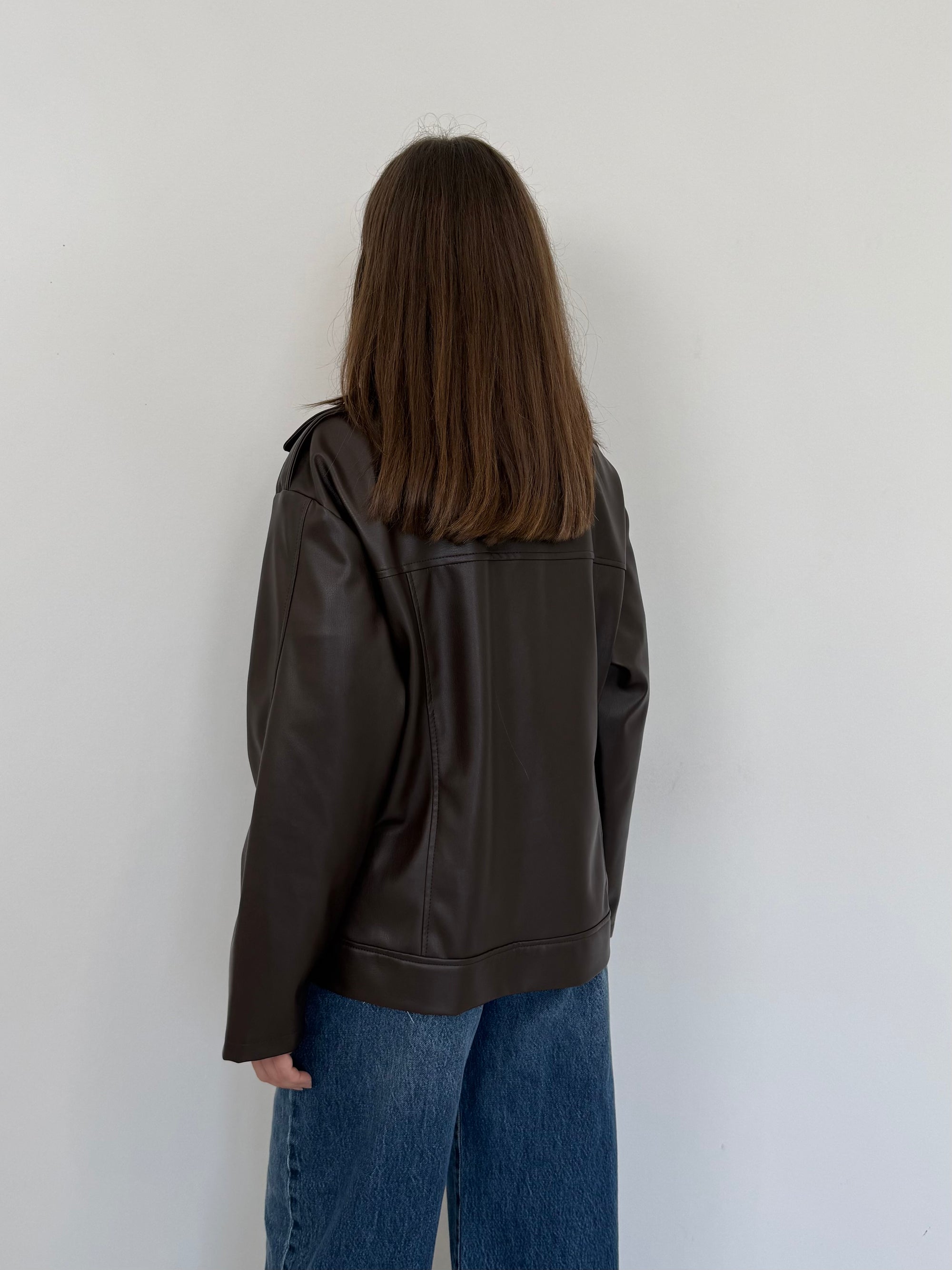 Haveone - Bomber in ecopelle liscia