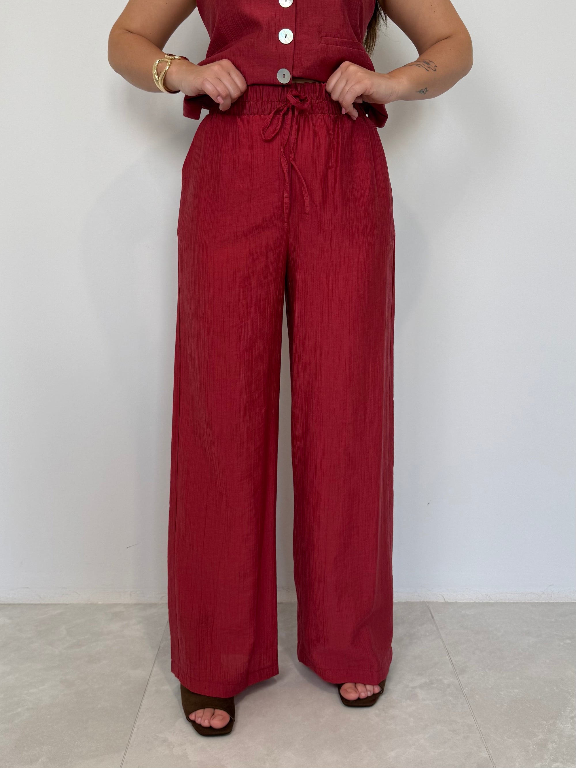 Haveone - Pantalone goffrato india