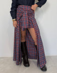 Haveone - Gonna lunga con maniche camicia bordeaux