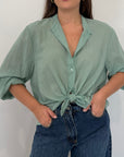 Tensione in - Camicia in mussola di cotone menta