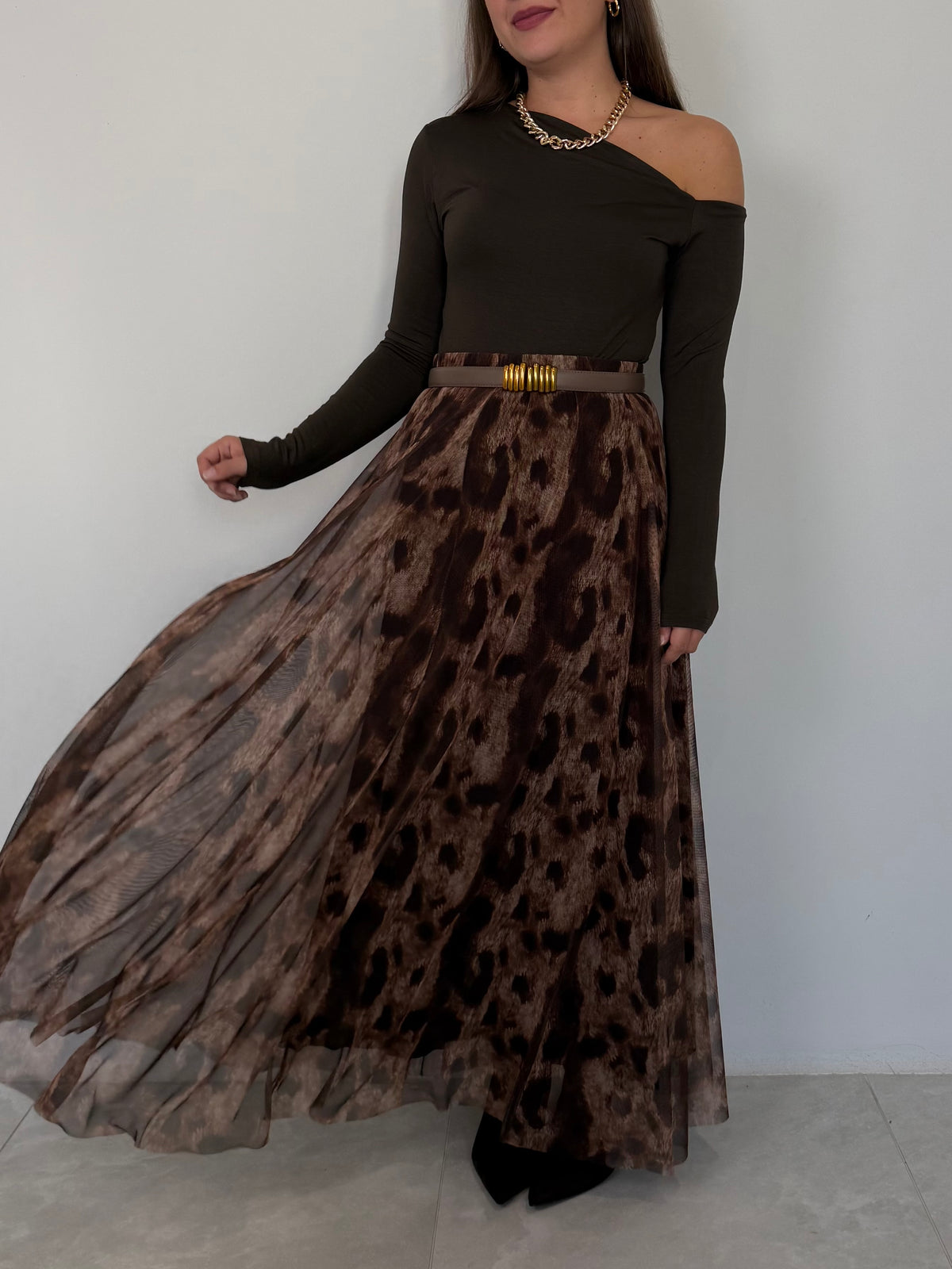 SusyMix - Gonna lunga in tulle animalier