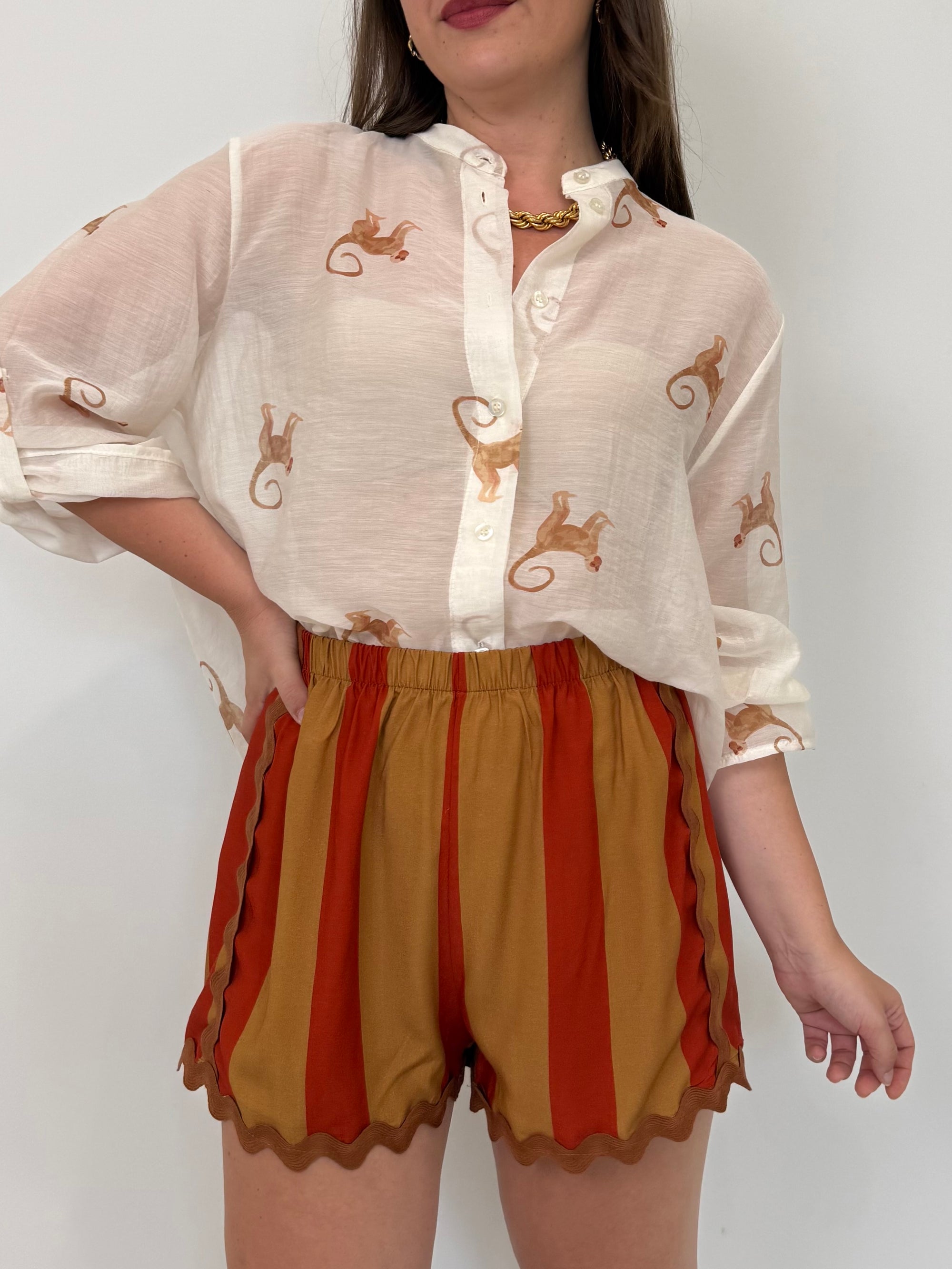 Haveone - Short rigato india con trinetta