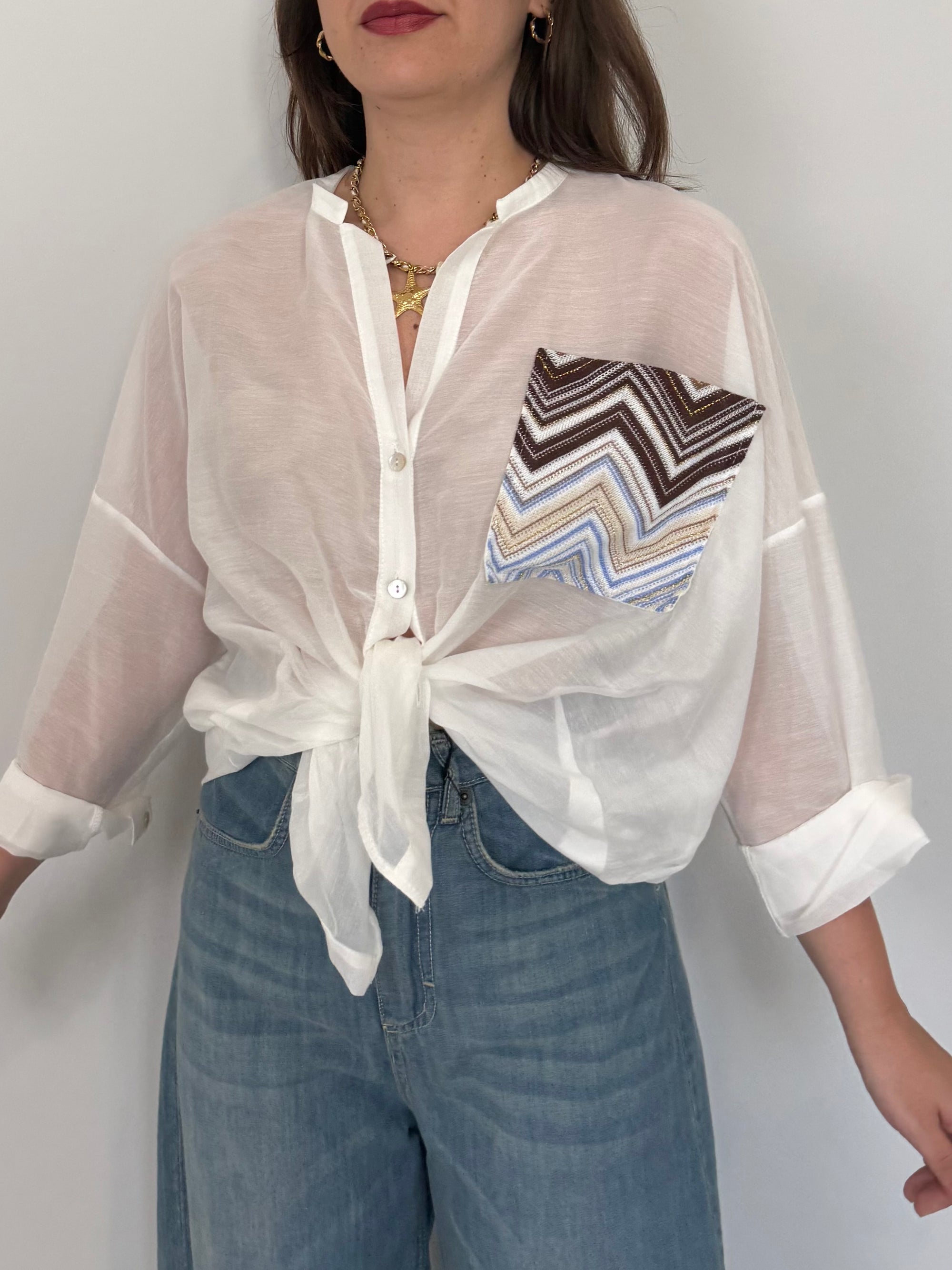 Tensione In - Camicia con tasca zigzag