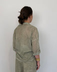 Haveone - Camicia in mussola di cotone verde