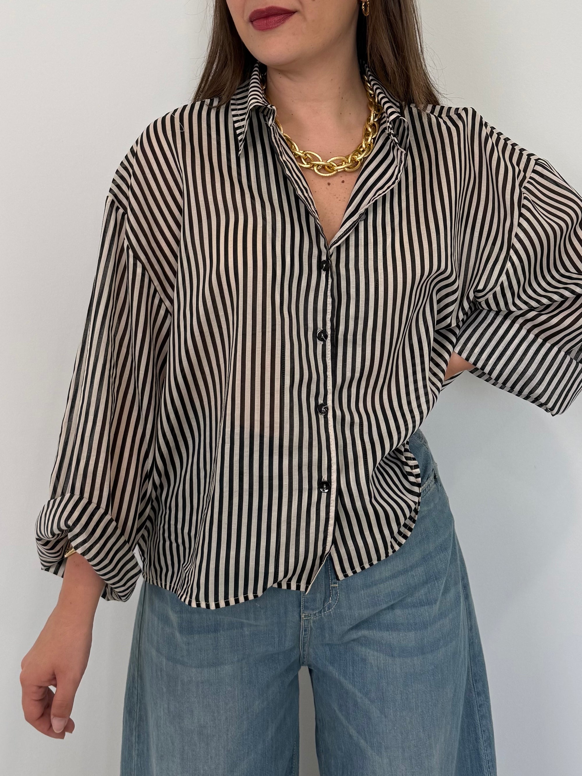 Tensione In - Camicia millerighe nera