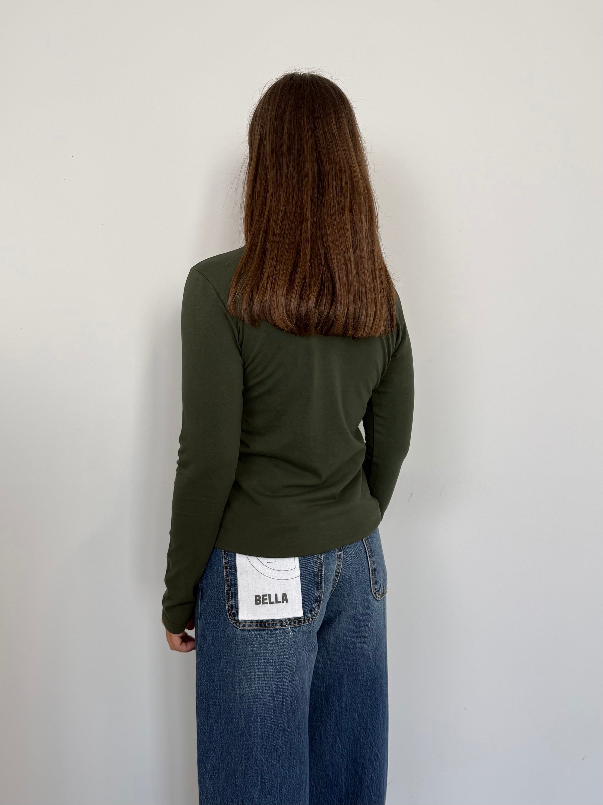 Haveone - Maglia girocollo manica lunga verde