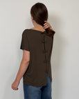 SusyMix - T-shirt con fiocchetti moro