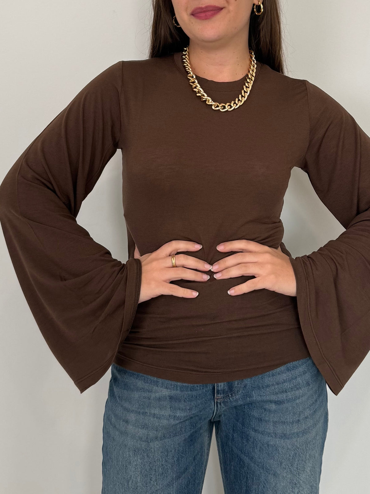 Haveone - Maglia Modal e Lana manica calla moro