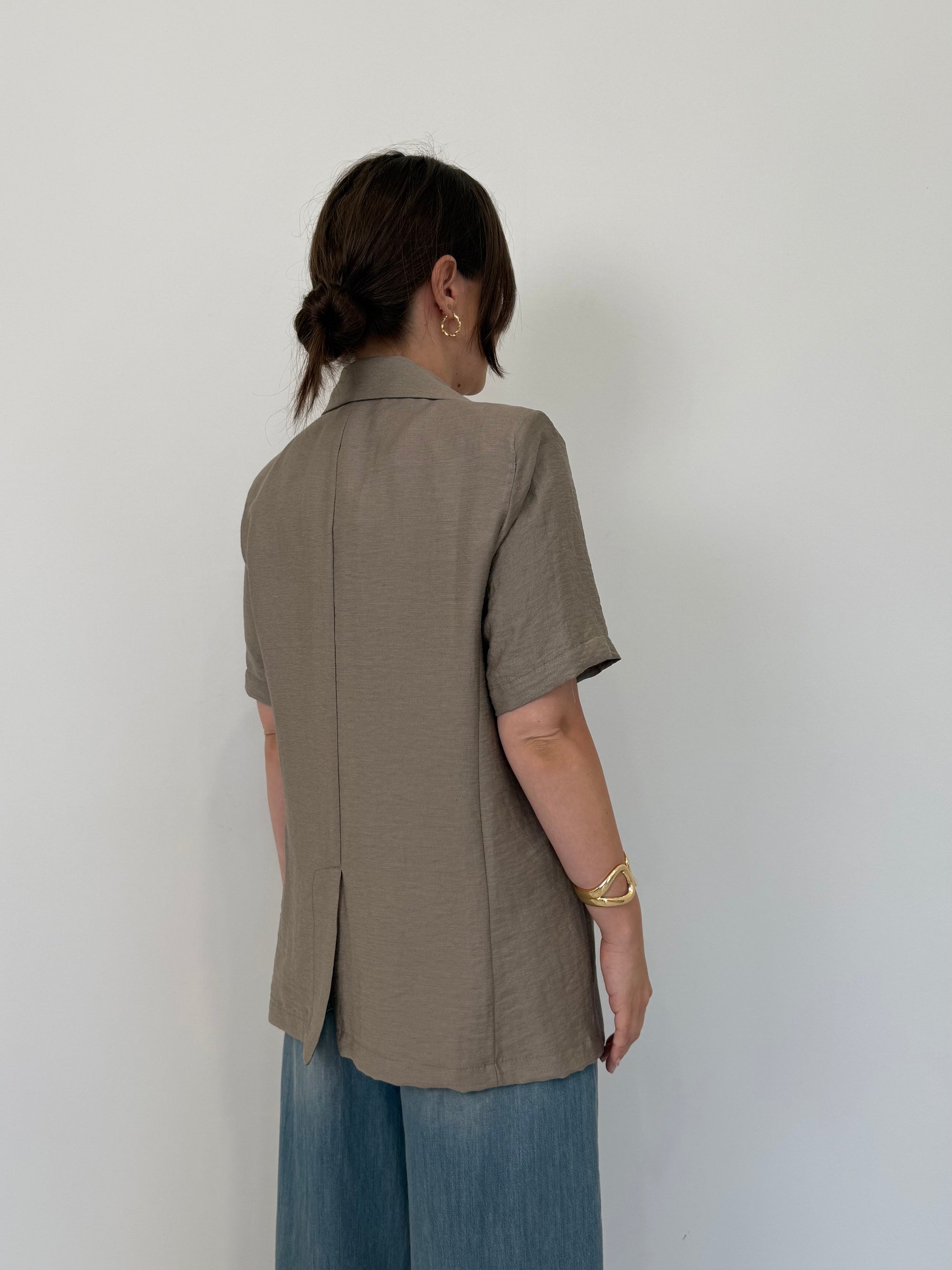 Haveone - Giacca mezza manica easy fango