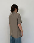 Haveone - Giacca mezza manica easy fango
