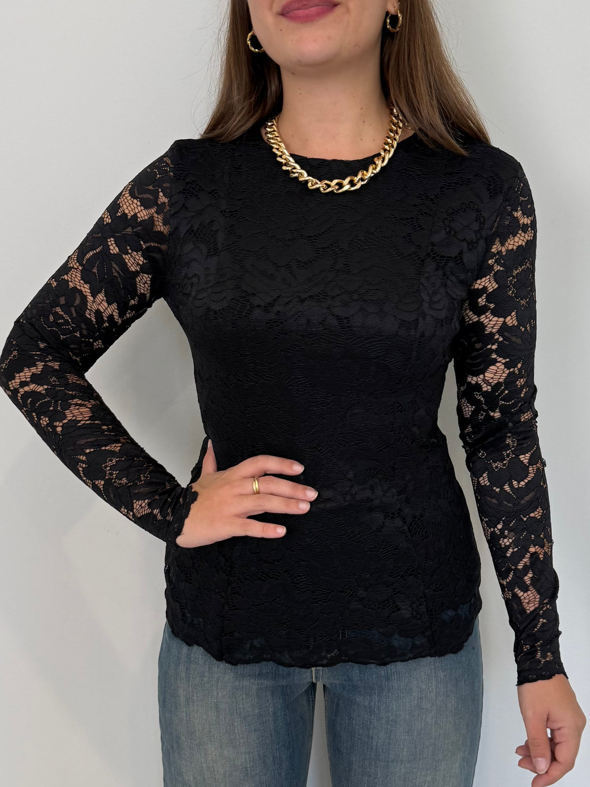 SusyMix - Maglia in pizzo nera