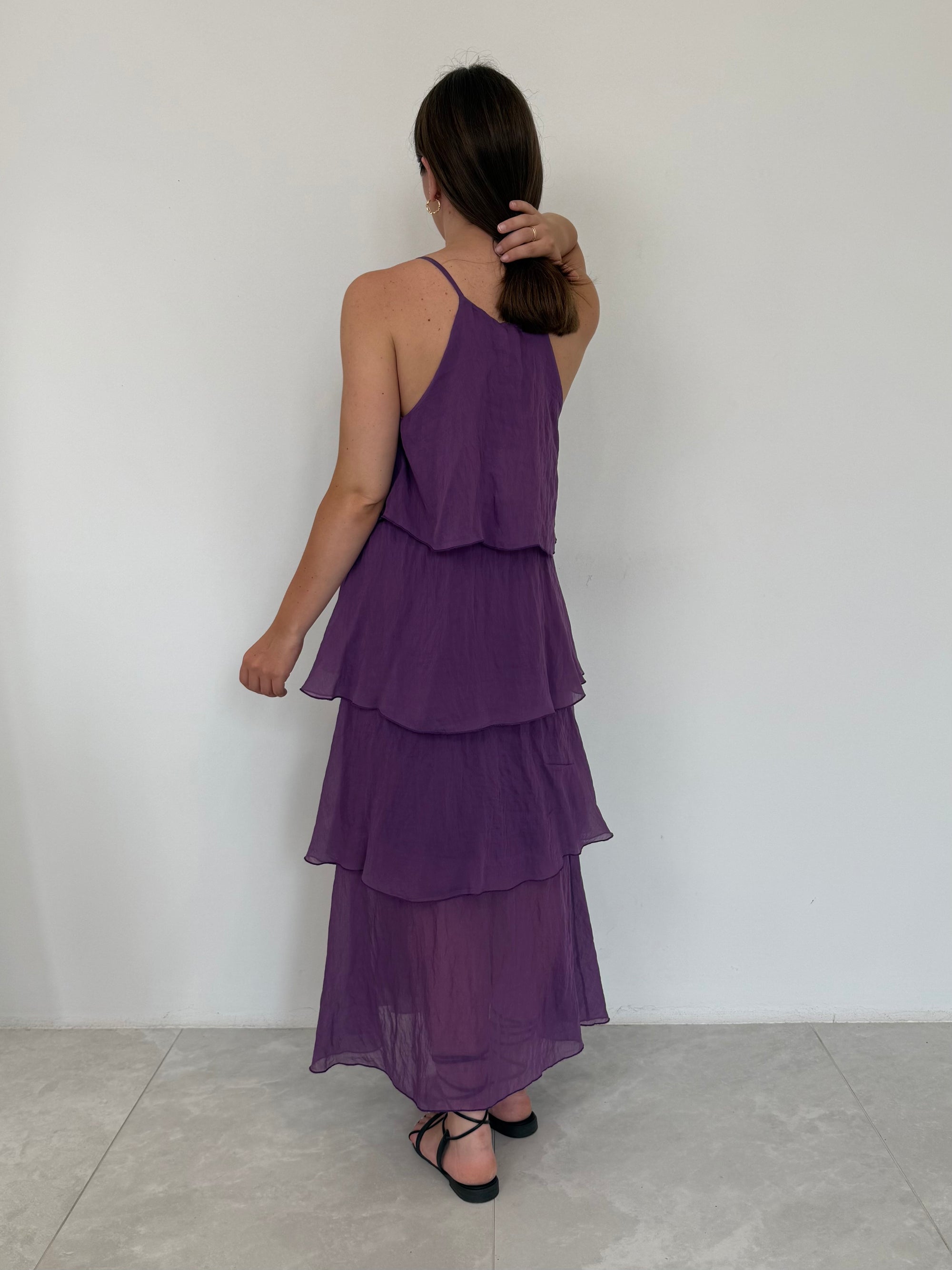 Tensione In - Abito a balze viola