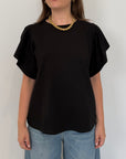 SusyMix - T-shirt con balzine nera