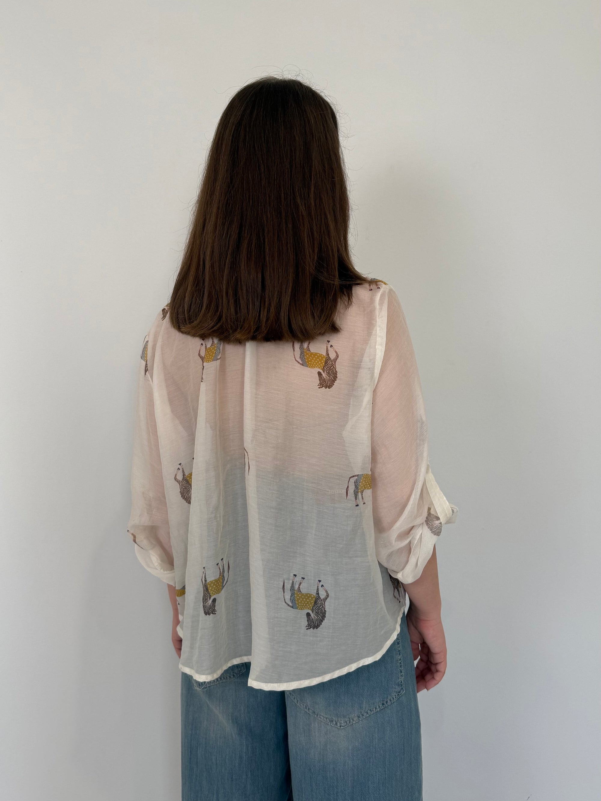Haveone - Camicia con fantasia microzebre