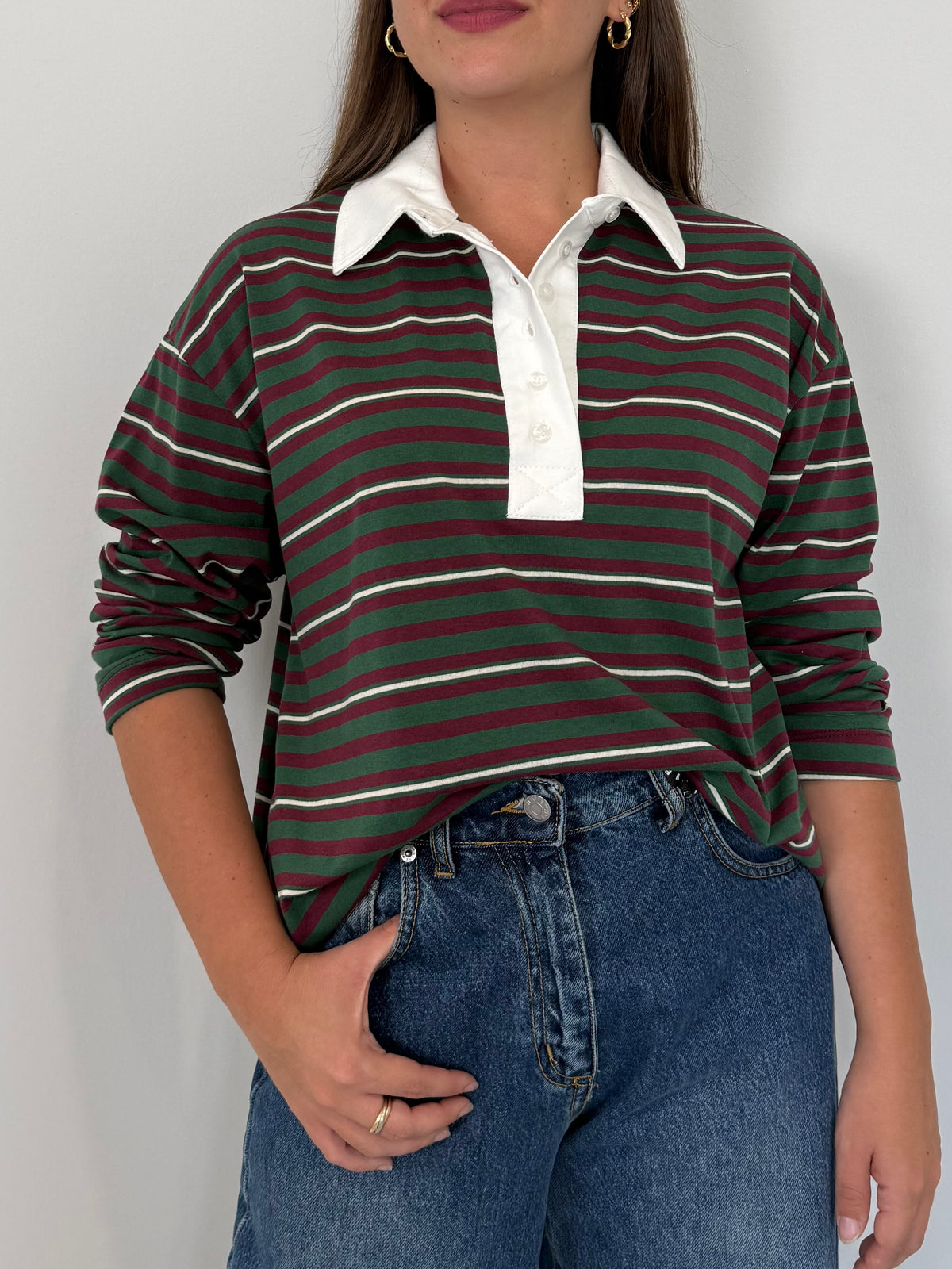 Haveone - Polo righe verde