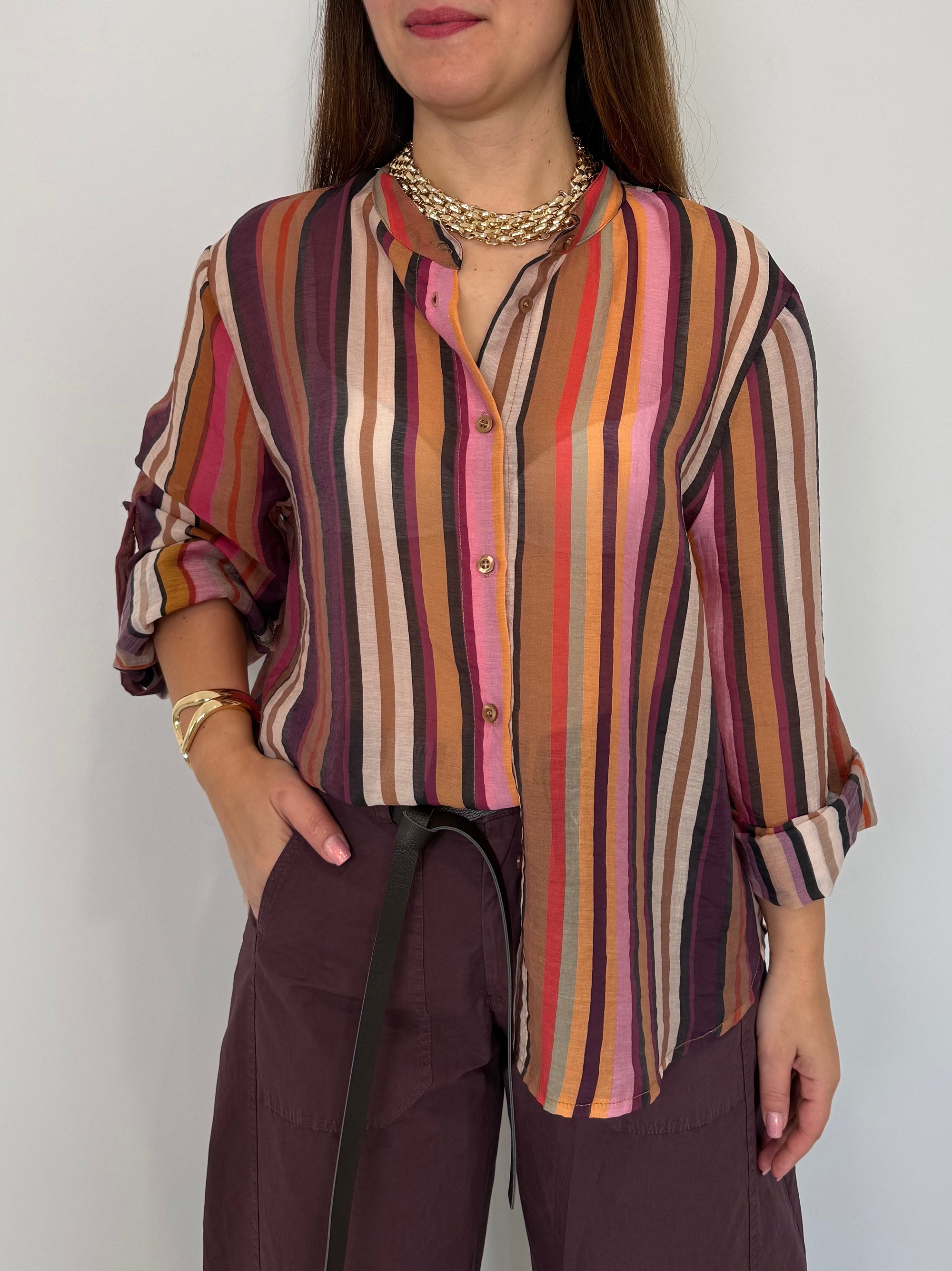 Haveone - Camicia millerighe multicolor