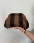 Civico23 - Borsa pouf righe moro/tabacco