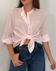 Tensione in - Camicia in mussola di cotone rosa