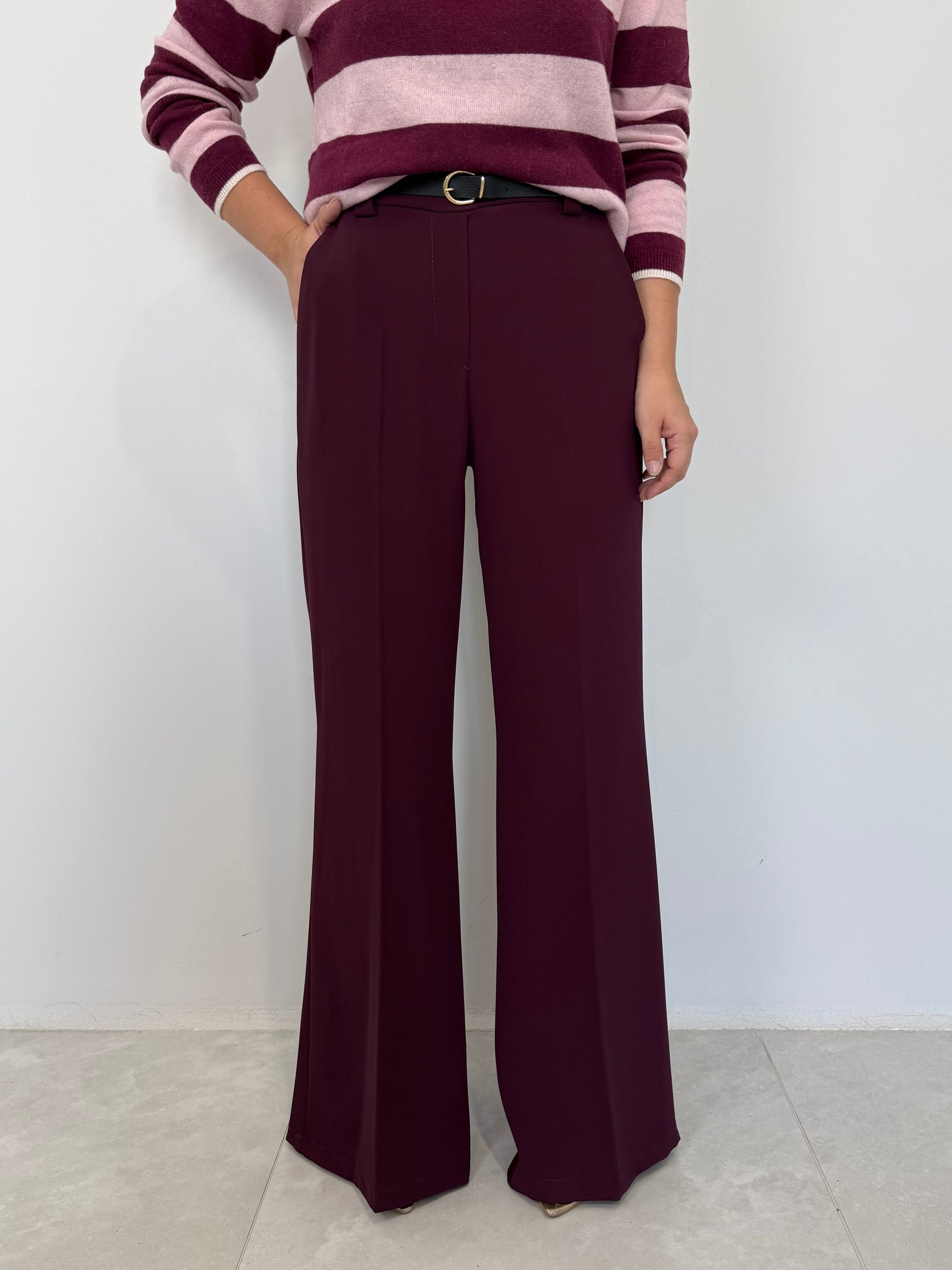 SusyMix - Pantalone fluido flare barolo