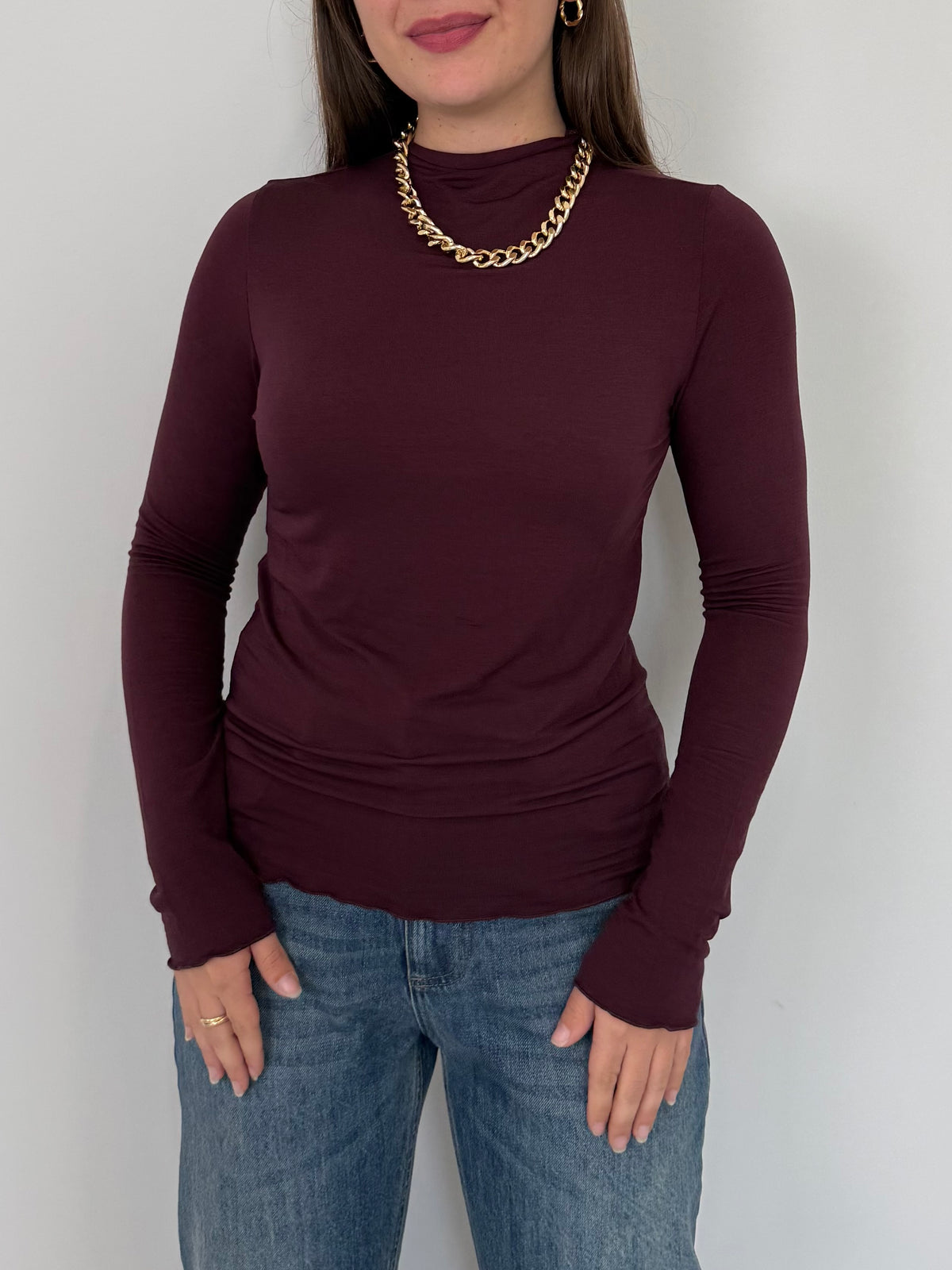 Haveone - Maglia Modal e Lana Bordeaux