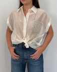 SusyMix - Camicia con tasca paillettes bianca