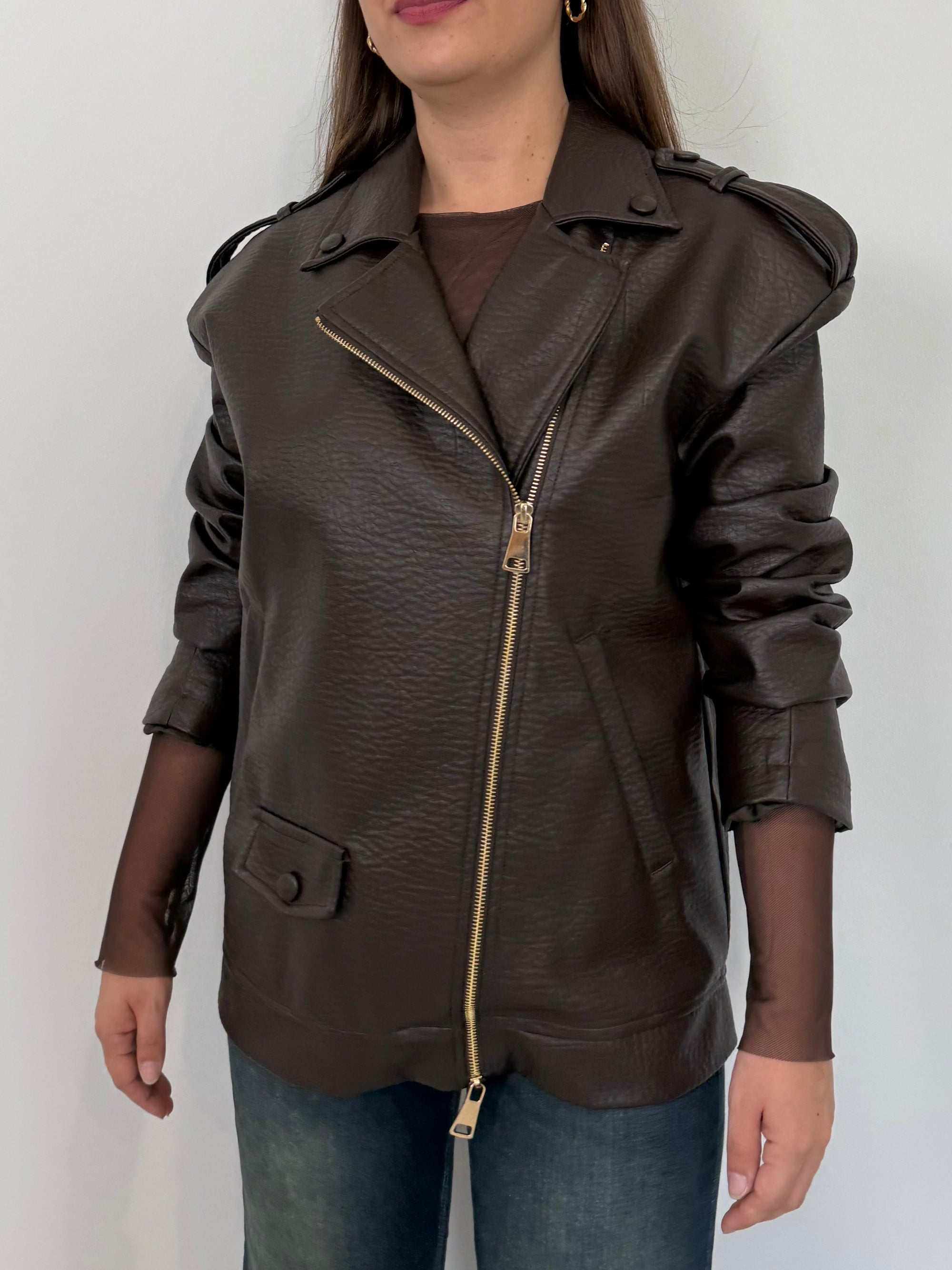 Haveone - Bomber in ecopelle martellata
