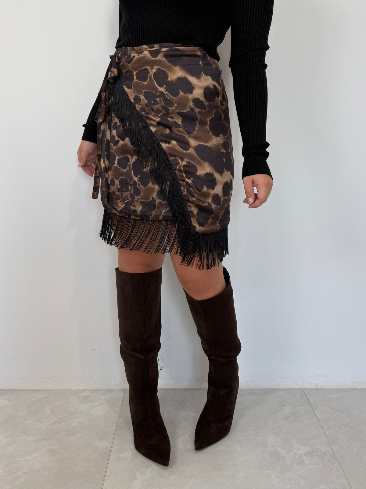 SusyMix - Gonna animalier con frange