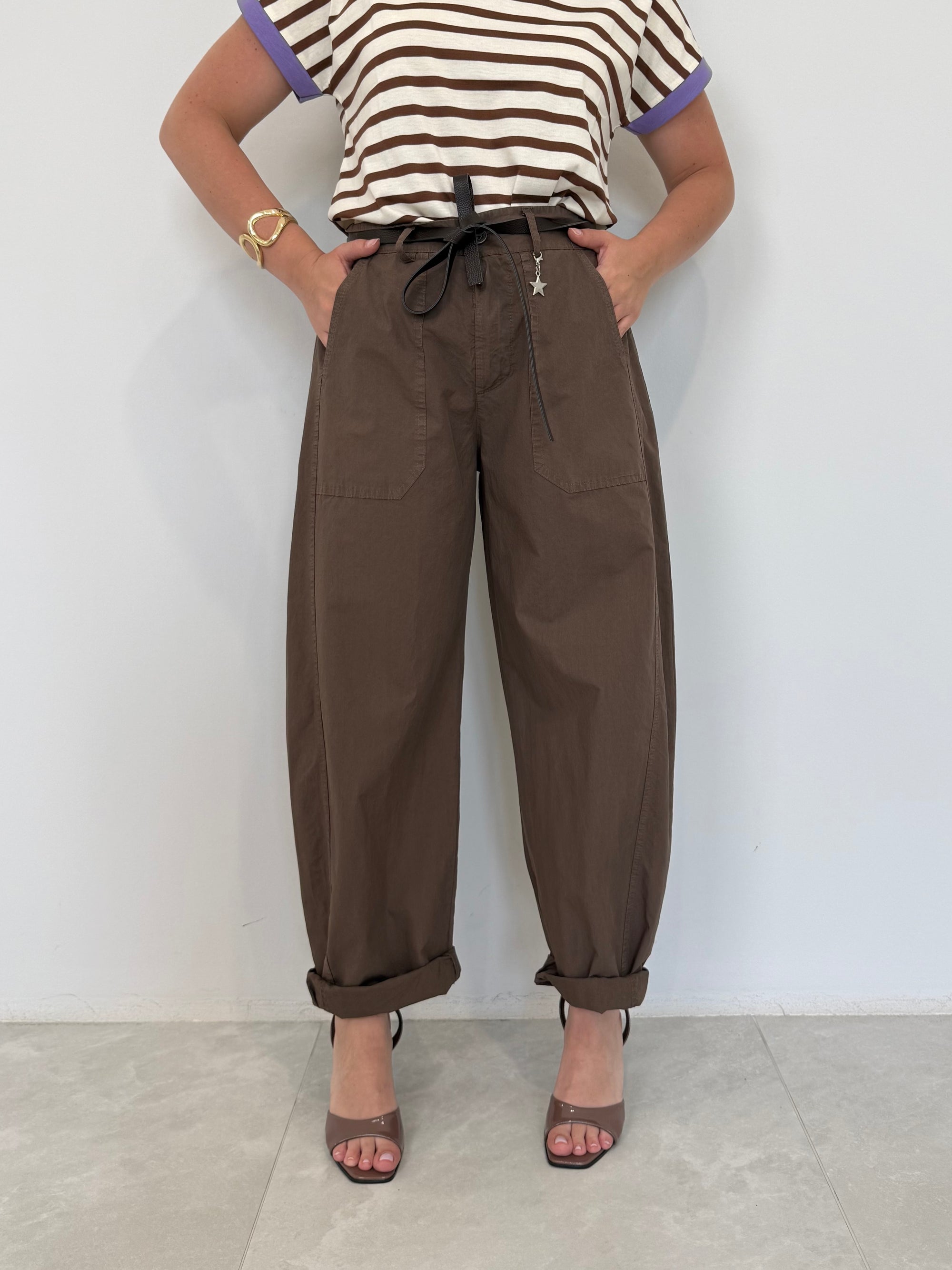 SusyMix - Pantalone con stellina LT moro