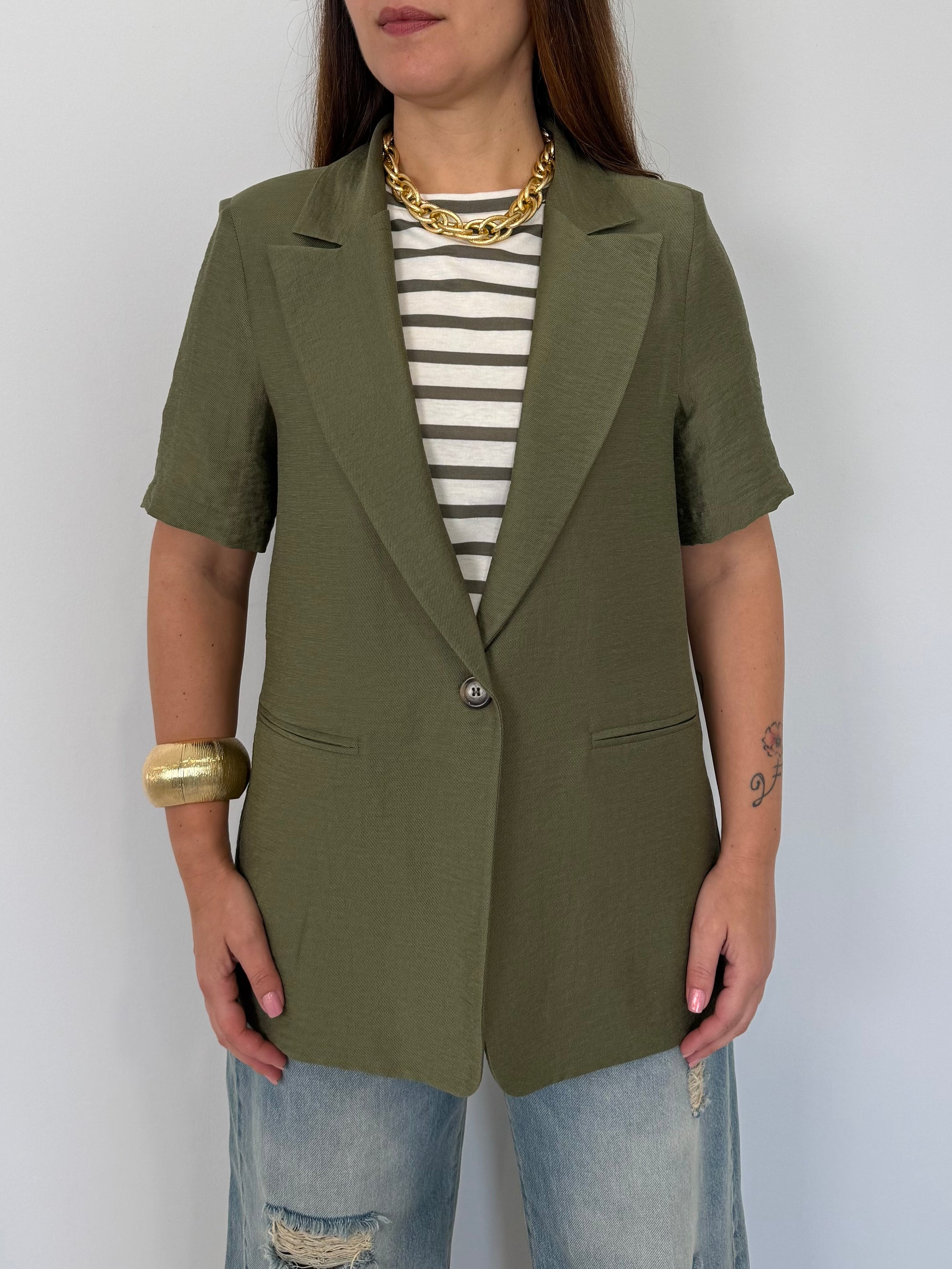 Haveone - Giacca mezza manica easy verde