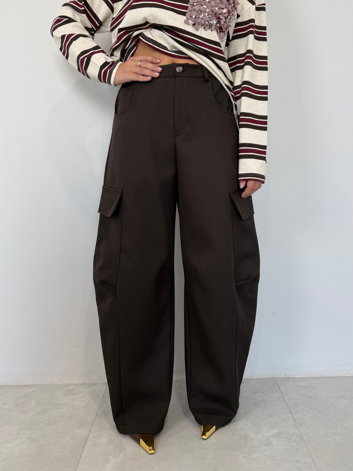 Haveone - Pantalone cargo moro