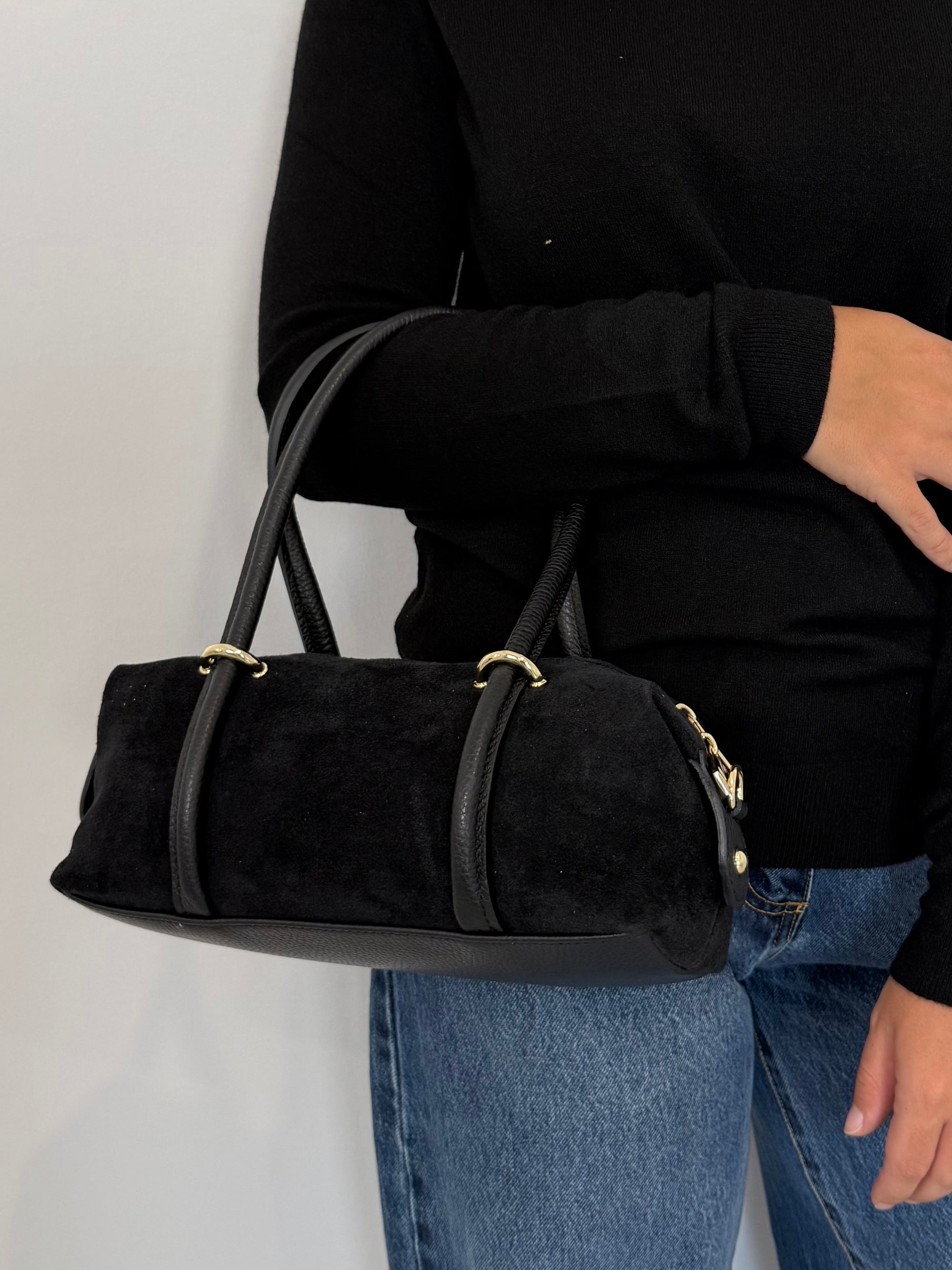 Civico23 - Borsa a spalla in vera pelle nera