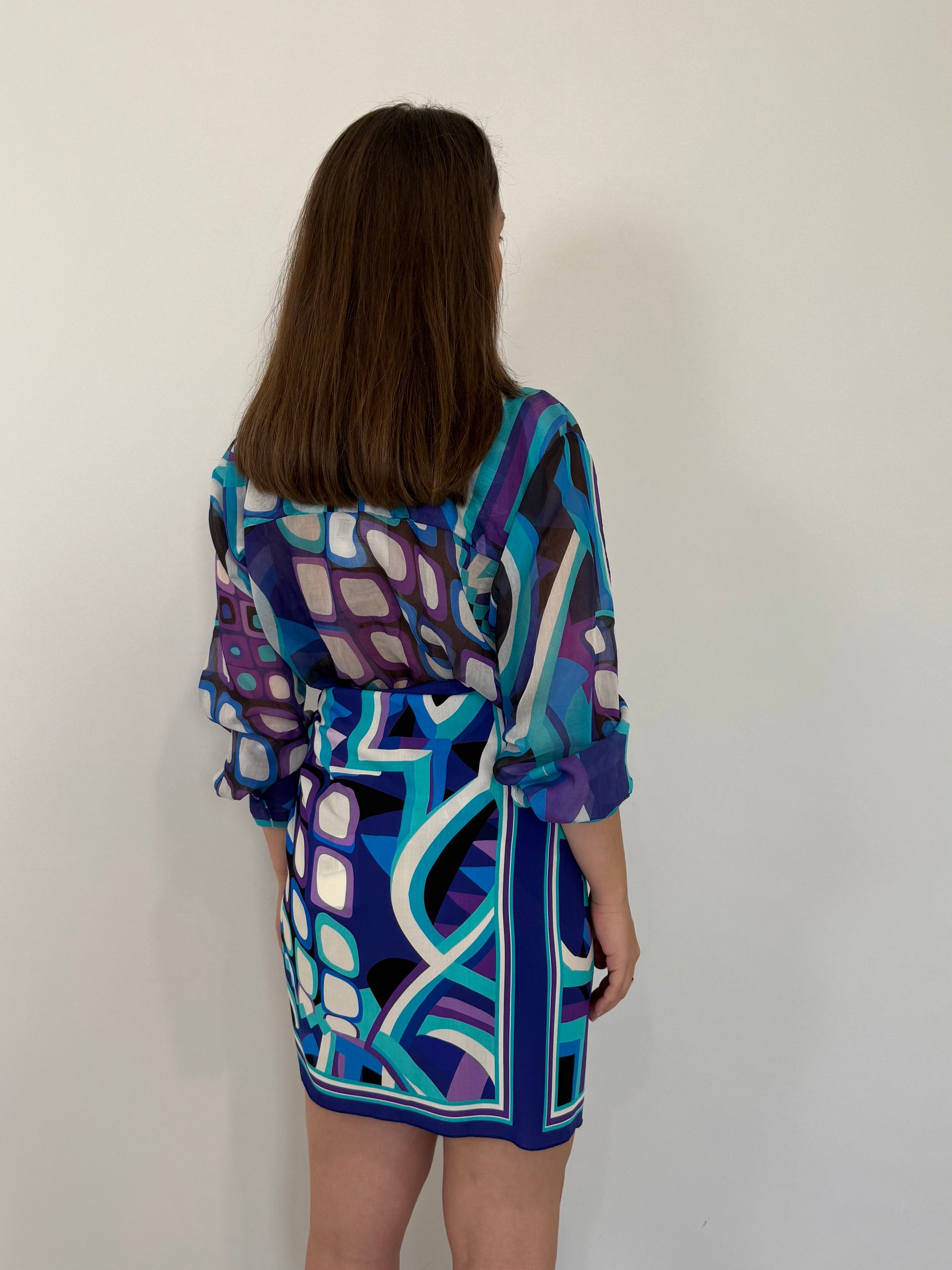 Tensione In - Gonna pareo geometrica blu
