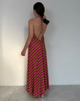 SusyMix - Abito fazzoletto righe fuxia e verde