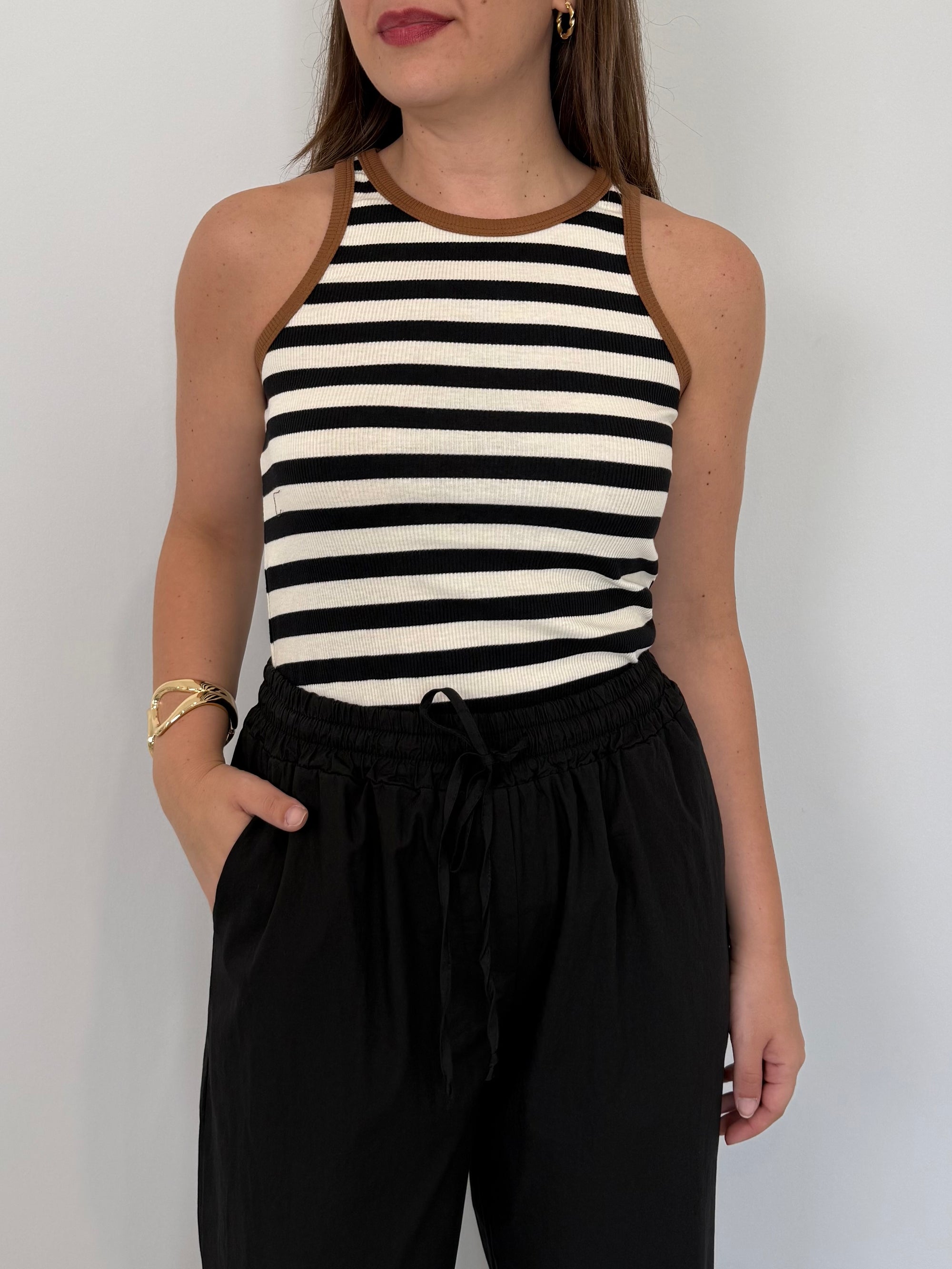 Haveone - Canotta vogatore righe nera