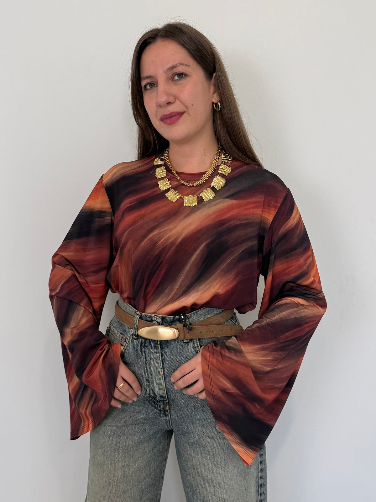 Tensione In - Maglia manica trapezio lycra sfumata