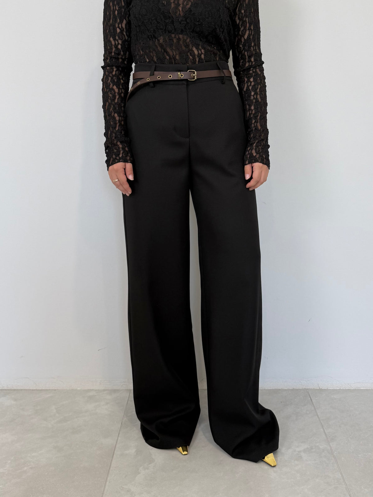 Haveone - Pantalone palazzo nero