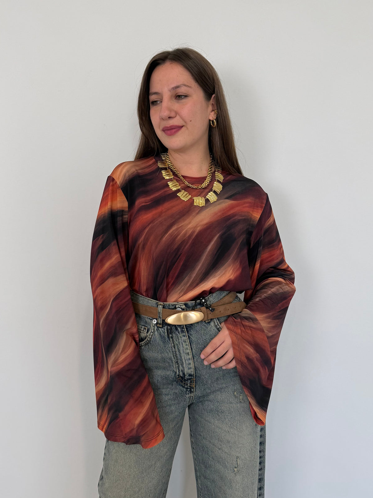 Tensione In - Maglia manica trapezio lycra sfumata