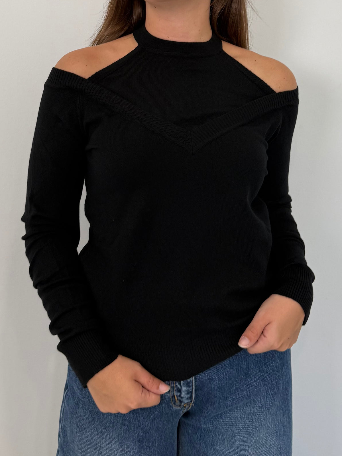 SusyMix - Maglioncino cutout nero